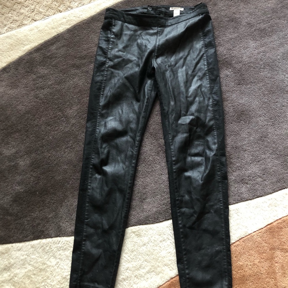 half pleather half fabric girls dress pant
